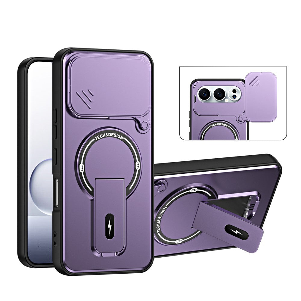 For Honor 500 Pro 5G  /  500 5G Case with Slide Camera Cover Kickstand Shockproof PC + TPU Matte Finish Phone Shell