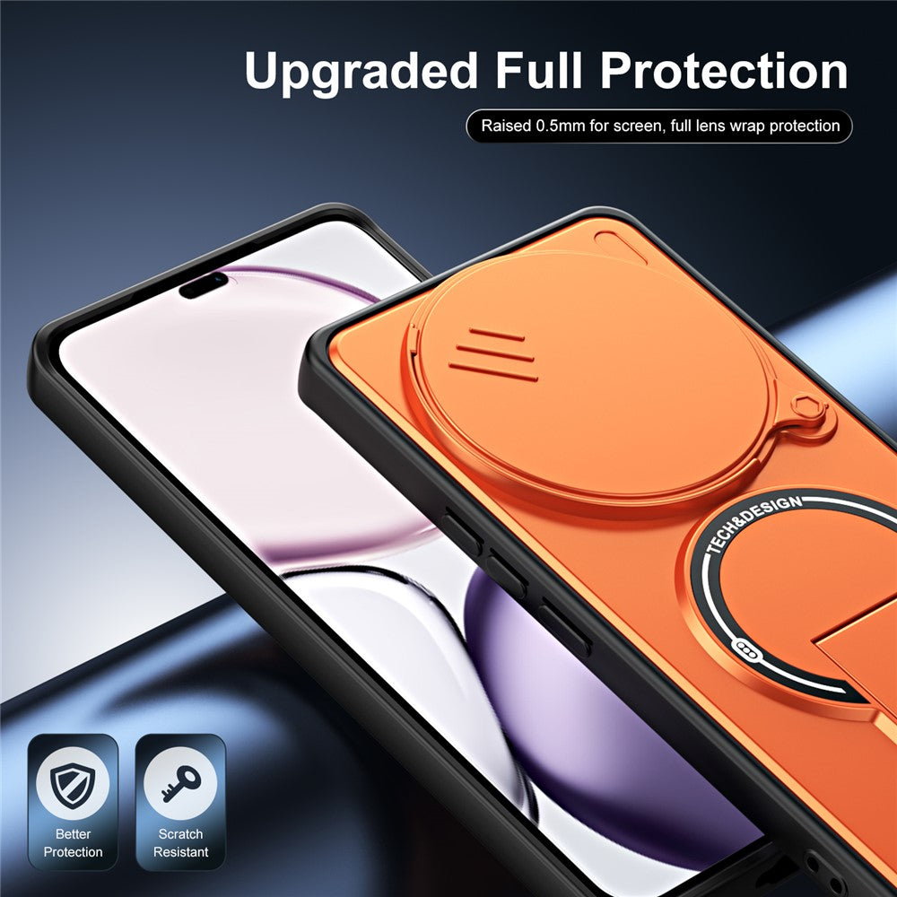 For Honor Magic7 Lite 5G  /  X60 Pro 5G  /  X9c 5G Case with Slide Camera Cover Kickstand Shockproof PC + TPU Matte Finish Phone Shell