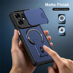 For Honor X6d 5G / Play 60A 5G Case with Slide Camera Cover Kickstand Shockproof PC + TPU Matte Finish Phone Shell
