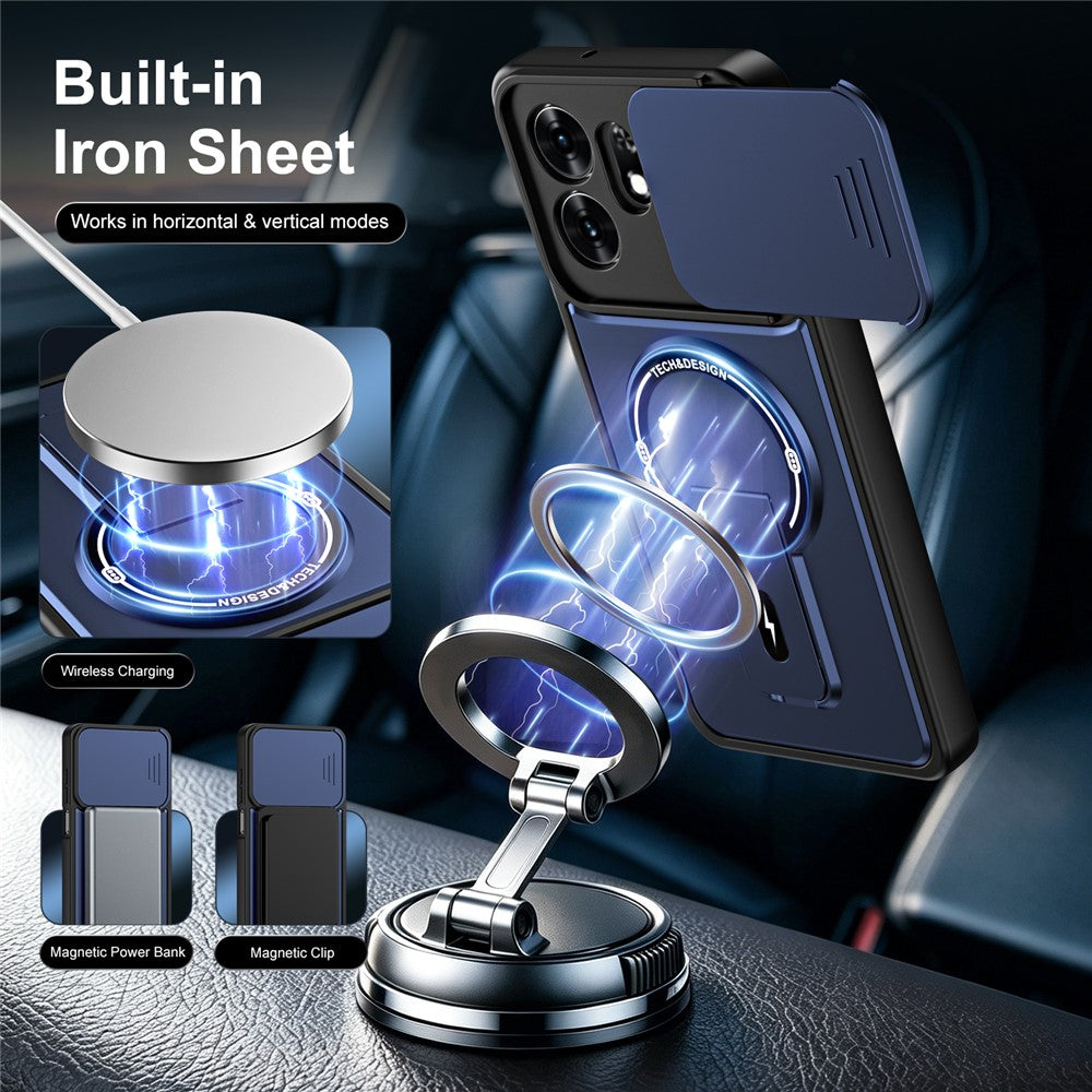 For Honor X6d 5G / Play 60A 5G Case with Slide Camera Cover Kickstand Shockproof PC + TPU Matte Finish Phone Shell