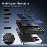 For Honor X6d 5G / Play 60A 5G Case with Slide Camera Cover Kickstand Shockproof PC + TPU Matte Finish Phone Shell
