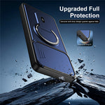 For Honor X6d 5G / Play 60A 5G Case with Slide Camera Cover Kickstand Shockproof PC + TPU Matte Finish Phone Shell