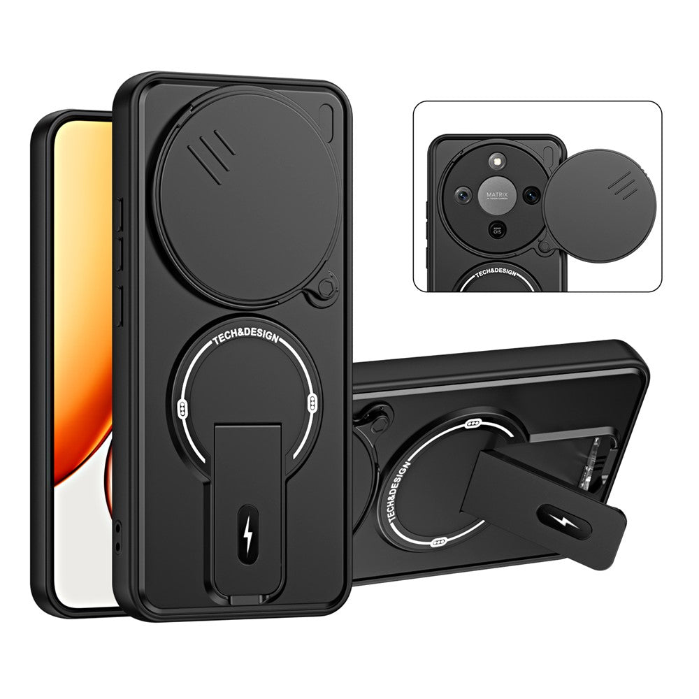For Honor X70 5G  /  X9d 5G  /  Magic8 Lite 5G Case with Slide Camera Cover Kickstand Shockproof PC + TPU Matte Finish Phone Shell