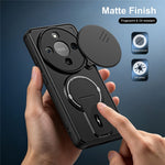 For Honor X70 5G  /  X9d 5G  /  Magic8 Lite 5G Case with Slide Camera Cover Kickstand Shockproof PC + TPU Matte Finish Phone Shell