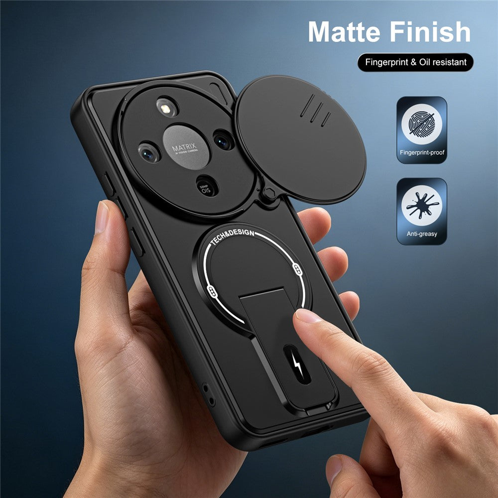 For Honor X70 5G  /  X9d 5G  /  Magic8 Lite 5G Case with Slide Camera Cover Kickstand Shockproof PC + TPU Matte Finish Phone Shell