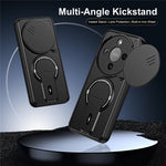 For Honor X70 5G  /  X9d 5G  /  Magic8 Lite 5G Case with Slide Camera Cover Kickstand Shockproof PC + TPU Matte Finish Phone Shell