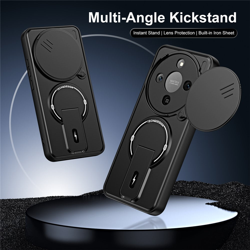 For Honor X70 5G  /  X9d 5G  /  Magic8 Lite 5G Case with Slide Camera Cover Kickstand Shockproof PC + TPU Matte Finish Phone Shell