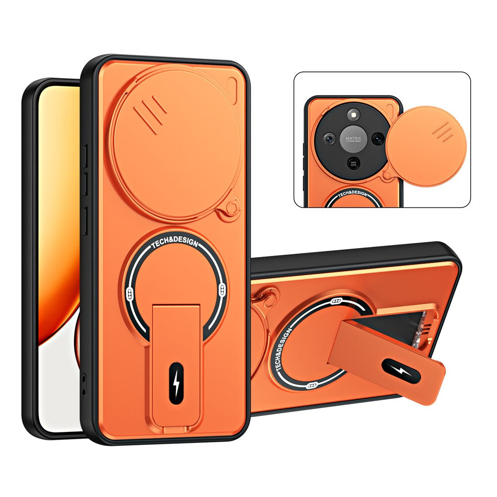 For Honor X70 5G  /  X9d 5G  /  Magic8 Lite 5G Case with Slide Camera Cover Kickstand Shockproof PC + TPU Matte Finish Phone Shell