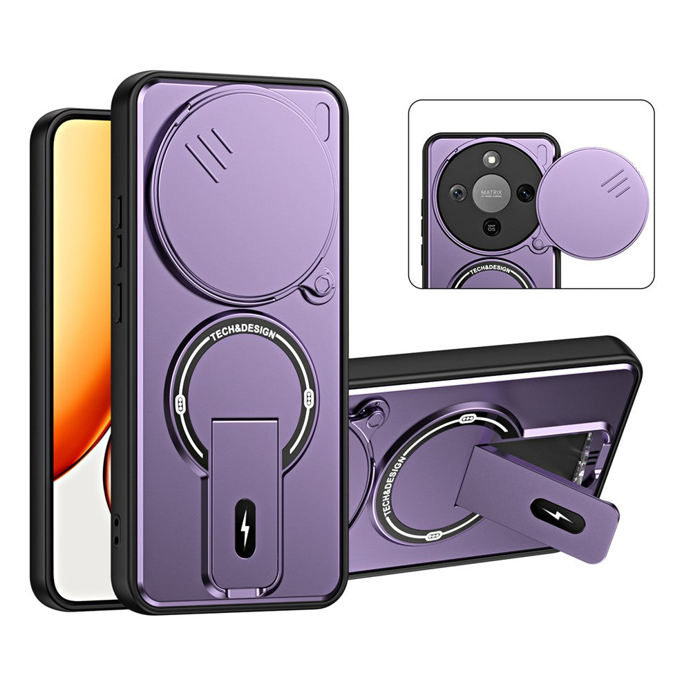 For Honor X70 5G  /  X9d 5G  /  Magic8 Lite 5G Case with Slide Camera Cover Kickstand Shockproof PC + TPU Matte Finish Phone Shell