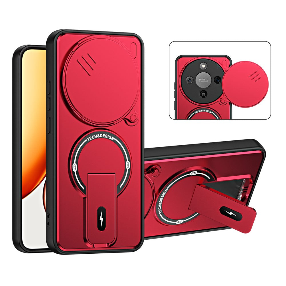 For Honor X70 5G  /  X9d 5G  /  Magic8 Lite 5G Case with Slide Camera Cover Kickstand Shockproof PC + TPU Matte Finish Phone Shell