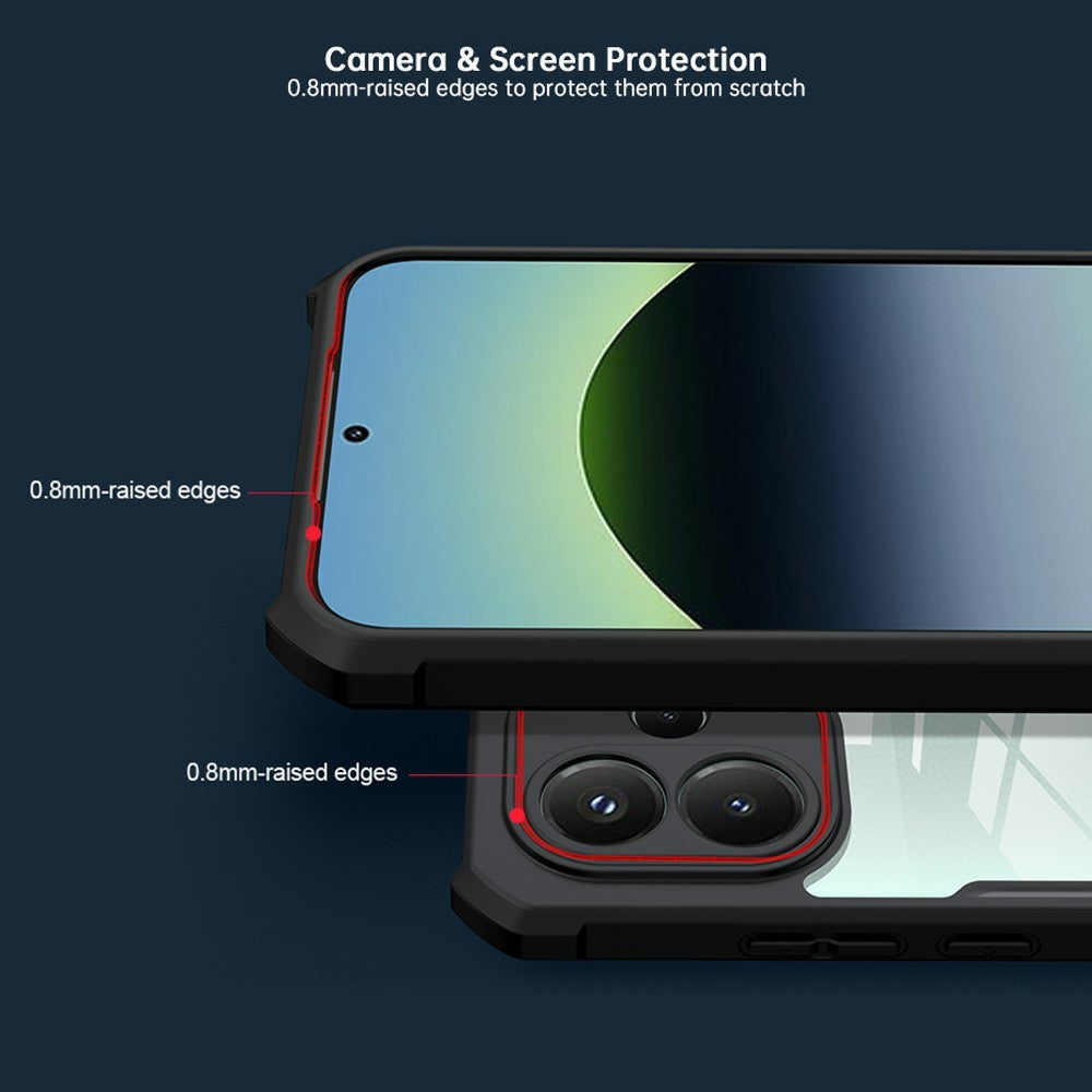 XUNDD-cover til Xiaomi Redmi Note 17 4G (Global) / Note 17 5G (Global) / Note 17 (Indien/Kina) 5G, stødsikkert TPU + akryl, gennemsigtig bagside