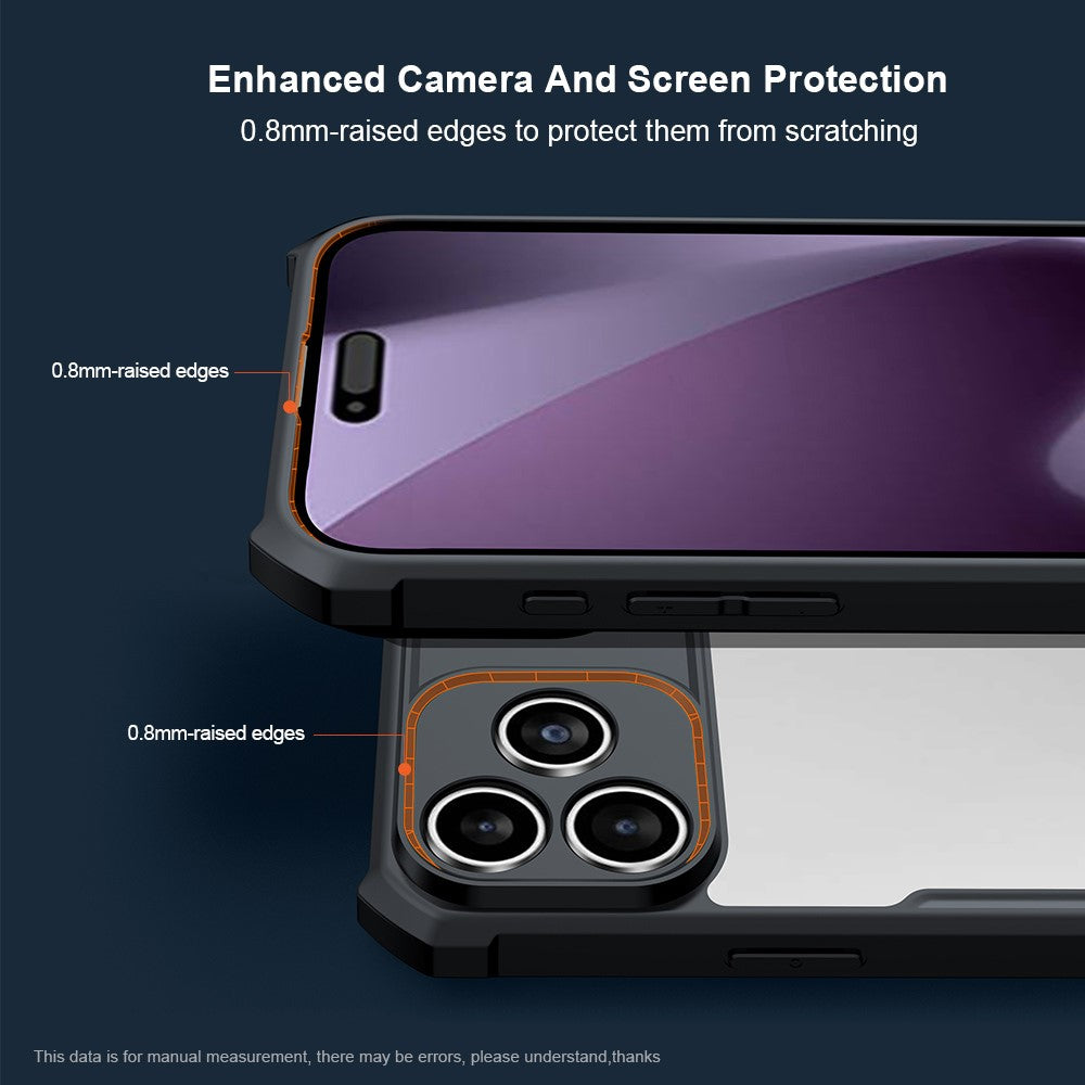 XUNDD til iPhone 18 Pro Max / 17 Pro Max cover - Faldbeskyttende TPU + Akryl Gennemsigtig Bagside Telefoncover