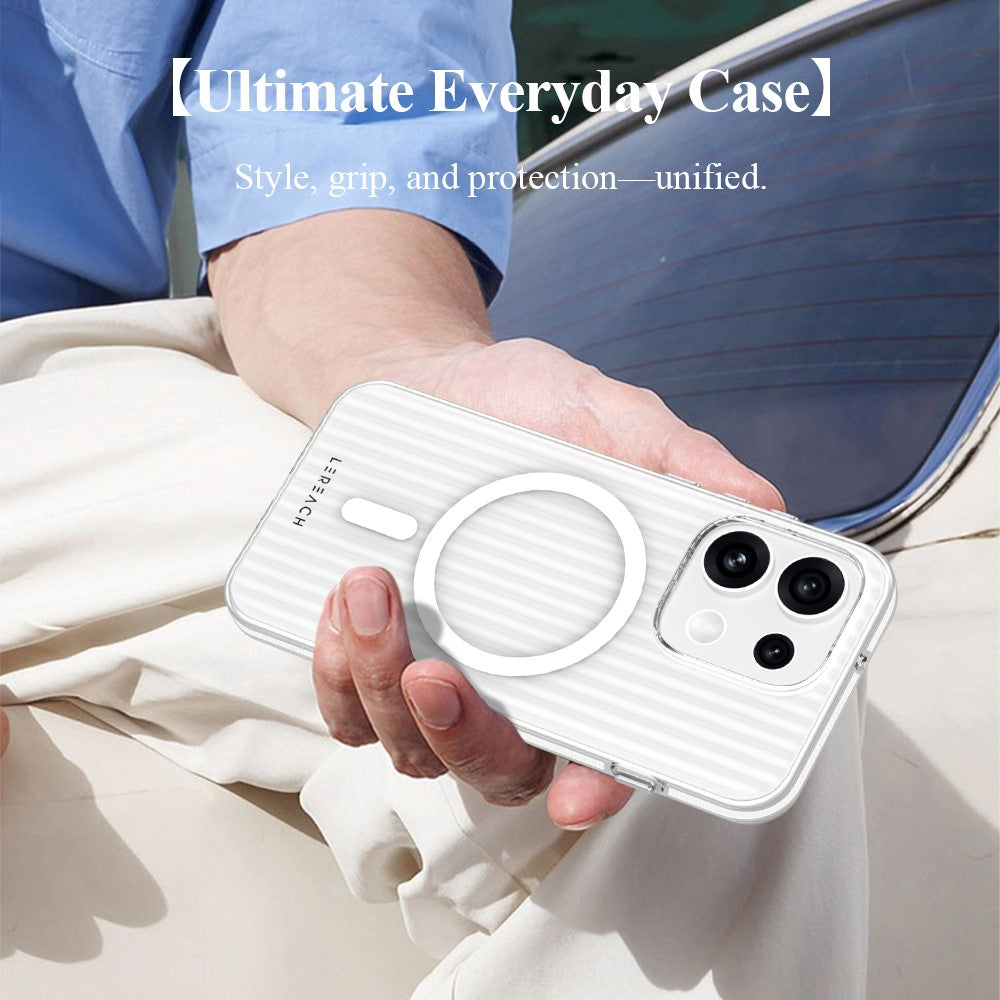 LEREACH TOC Series for Oppo Reno16 5G (Global)  /  Reno16 Pro 5G (Global) Magnetic Case Flowing Grid PC Phone Cover