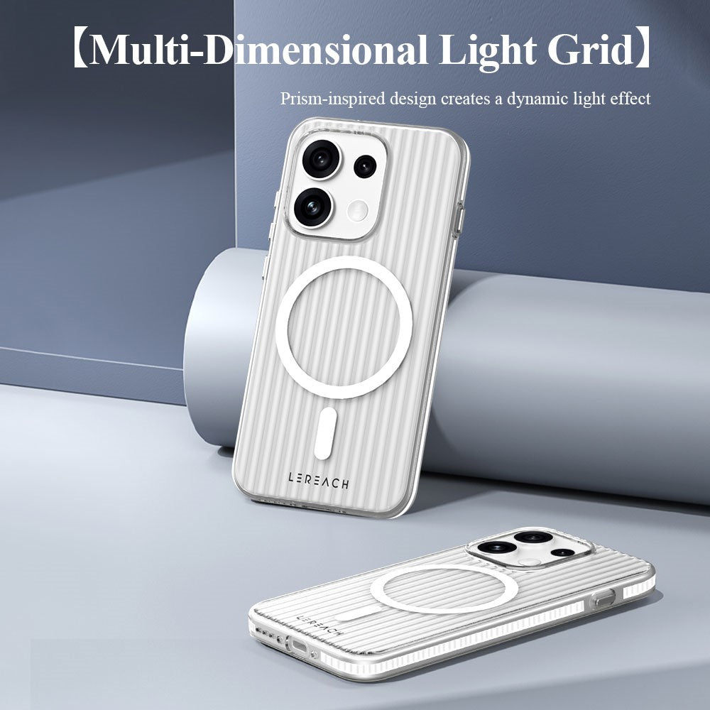 LEREACH TOC Series for Oppo Reno16 5G (Global)  /  Reno16 Pro 5G (Global) Magnetic Case Flowing Grid PC Phone Cover