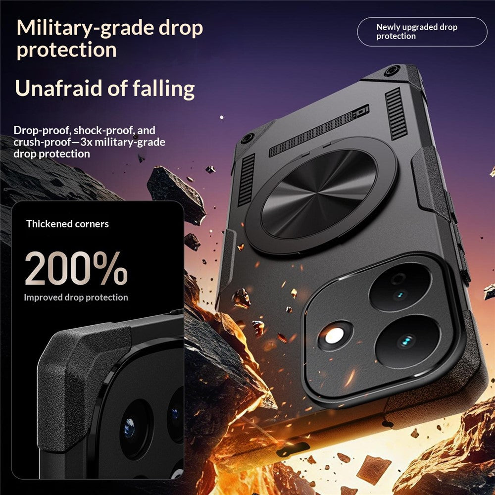 For Xiaomi Redmi Note 17 Pro 5G Magnetic Case 360° Rotating Ring Kickstand TPU Phone Cover
