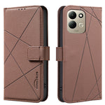 BINFEN COLOR för Xiaomi Redmi 17 5G / Xiaomi Redmi 17 4G BF35-skal med geometrisk prägel och läder, mobilskal med RFID-blockerande plånboksställ