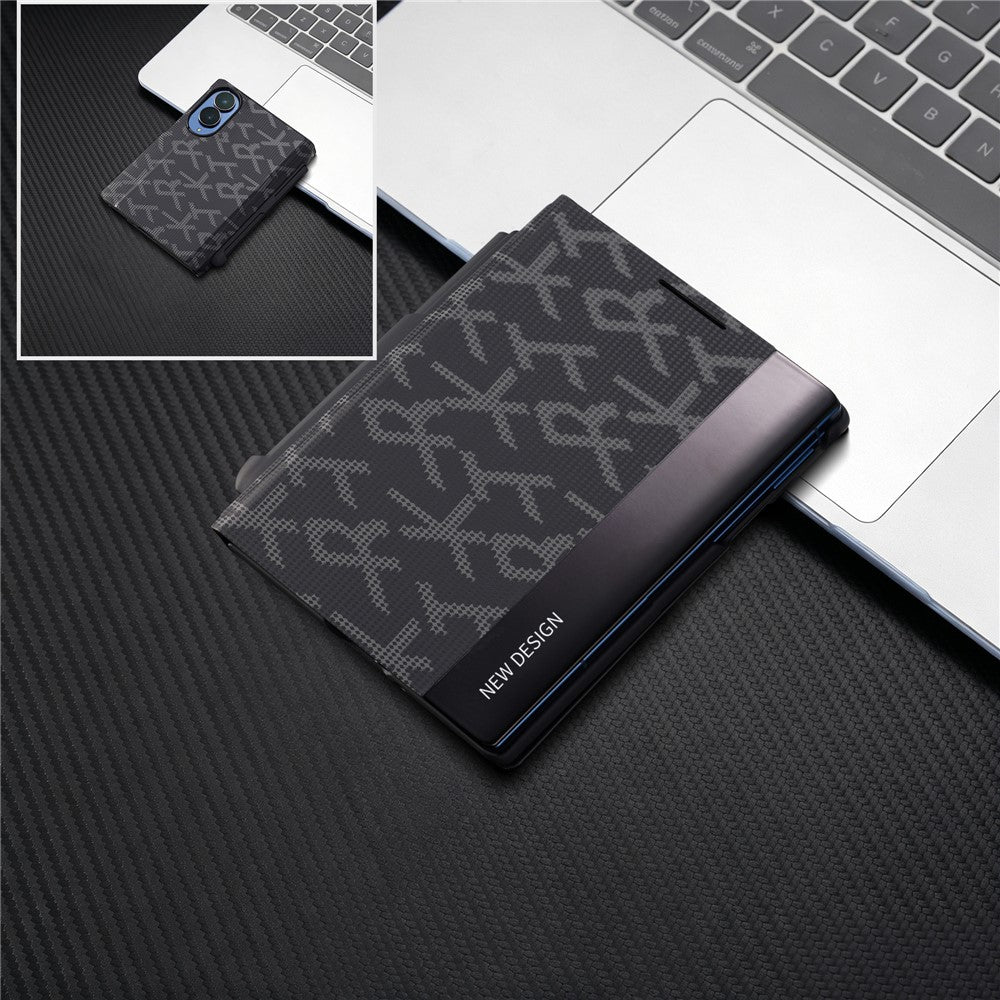 For Samsung Galaxy Z Fold8 Case Geometric Pixel Pattern Kickstand Foldable PC Phone Cover with Stylus
