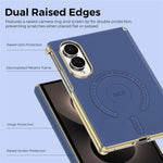For Samsung Galaxy Z Fold8 Magnetic Case Leather + PC Electroplated Hinge Protection Phone Cover