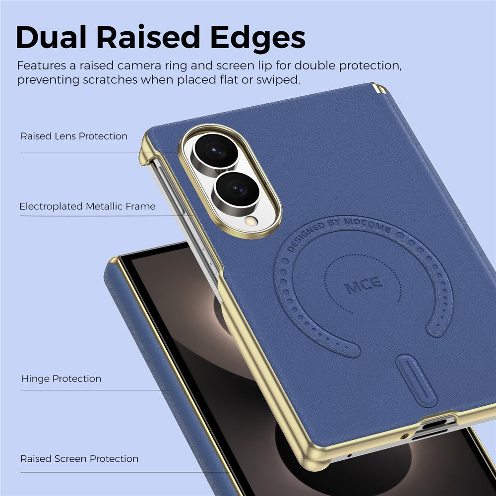For Samsung Galaxy Z Fold8 Magnetic Case Leather + PC Electroplated Hinge Protection Phone Cover