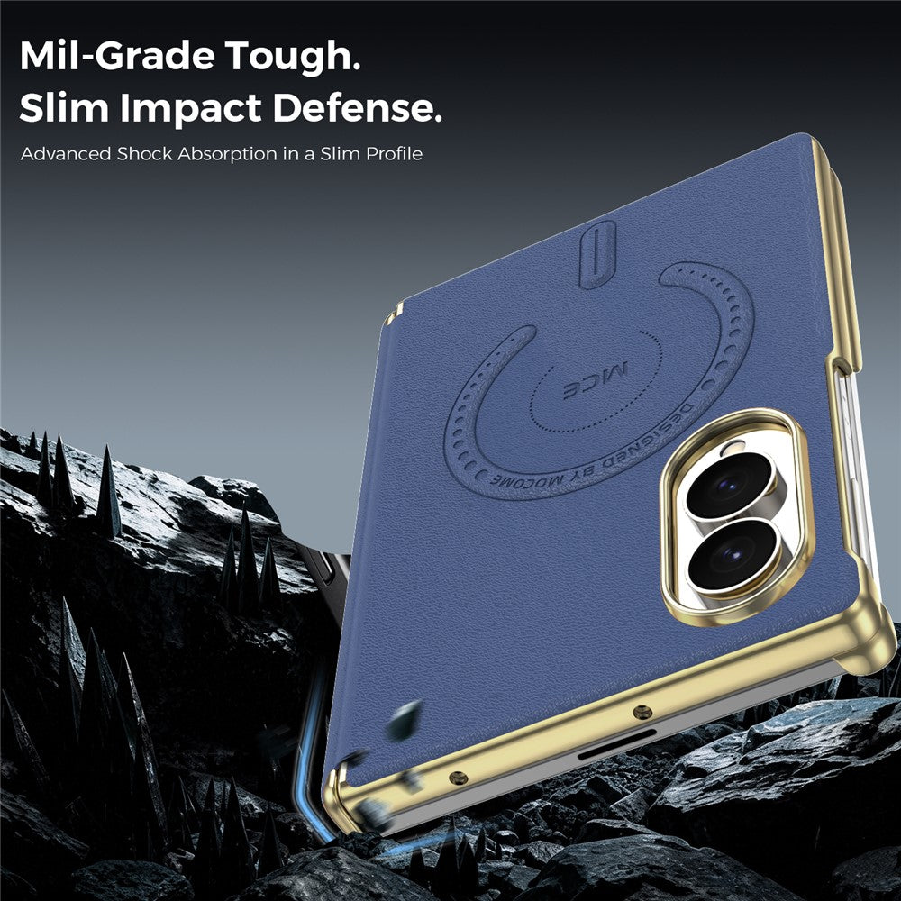 For Samsung Galaxy Z Fold8 Magnetic Case Leather + PC Electroplated Hinge Protection Phone Cover
