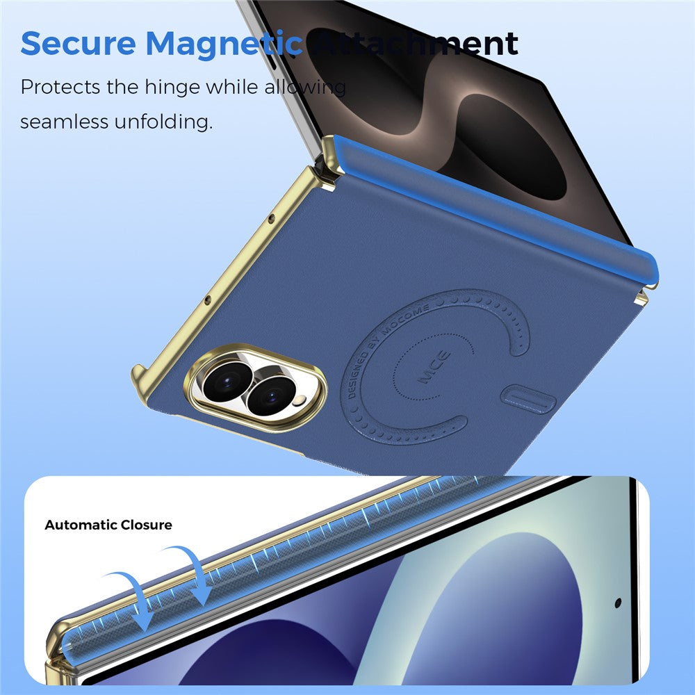 For Samsung Galaxy Z Fold8 Magnetic Case Leather + PC Electroplated Hinge Protection Phone Cover