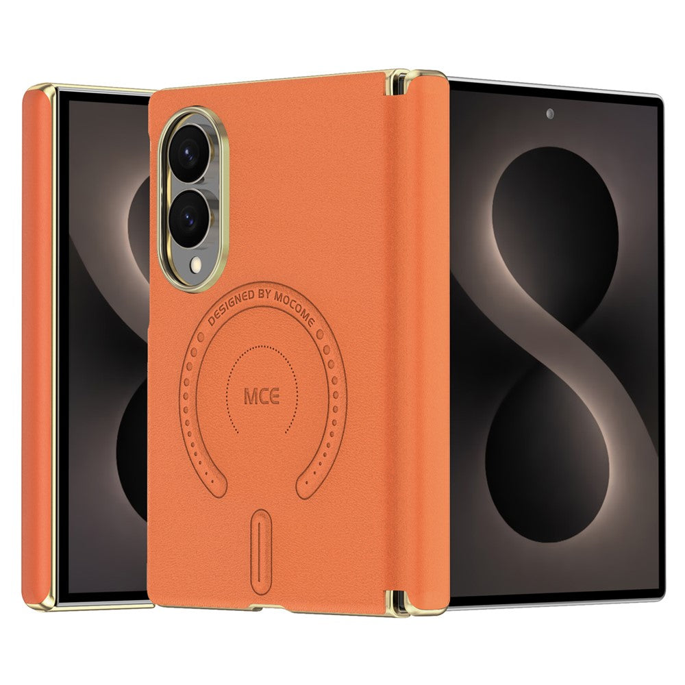 For Samsung Galaxy Z Fold8 Magnetic Case Leather + PC Electroplated Hinge Protection Phone Cover