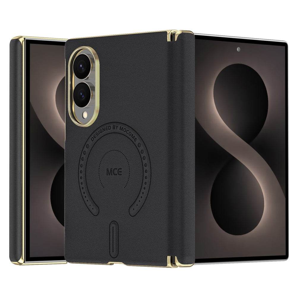 For Samsung Galaxy Z Fold8 Magnetic Case Leather + PC Electroplated Hinge Protection Phone Cover