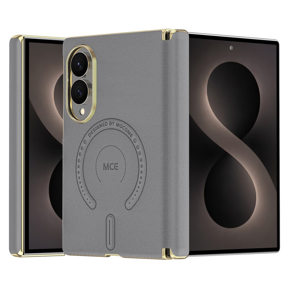 For Samsung Galaxy Z Fold8 Magnetic Case Leather + PC Electroplated Hinge Protection Phone Cover