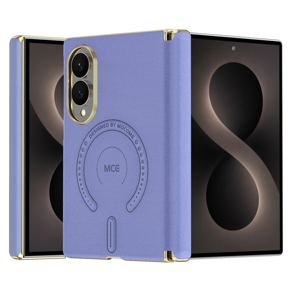 For Samsung Galaxy Z Fold8 Magnetic Case Leather + PC Electroplated Hinge Protection Phone Cover