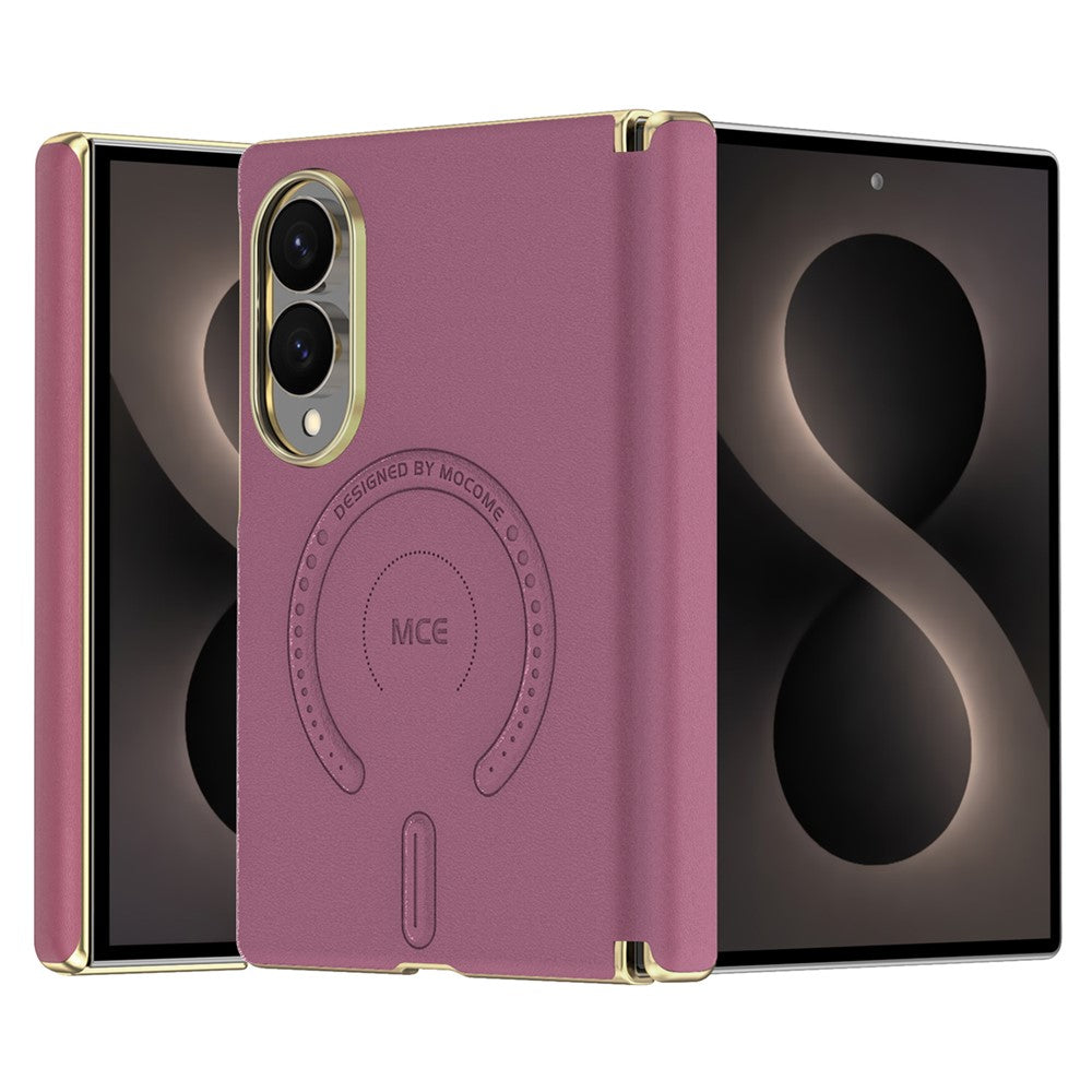 For Samsung Galaxy Z Fold8 Magnetic Case Leather + PC Electroplated Hinge Protection Phone Cover