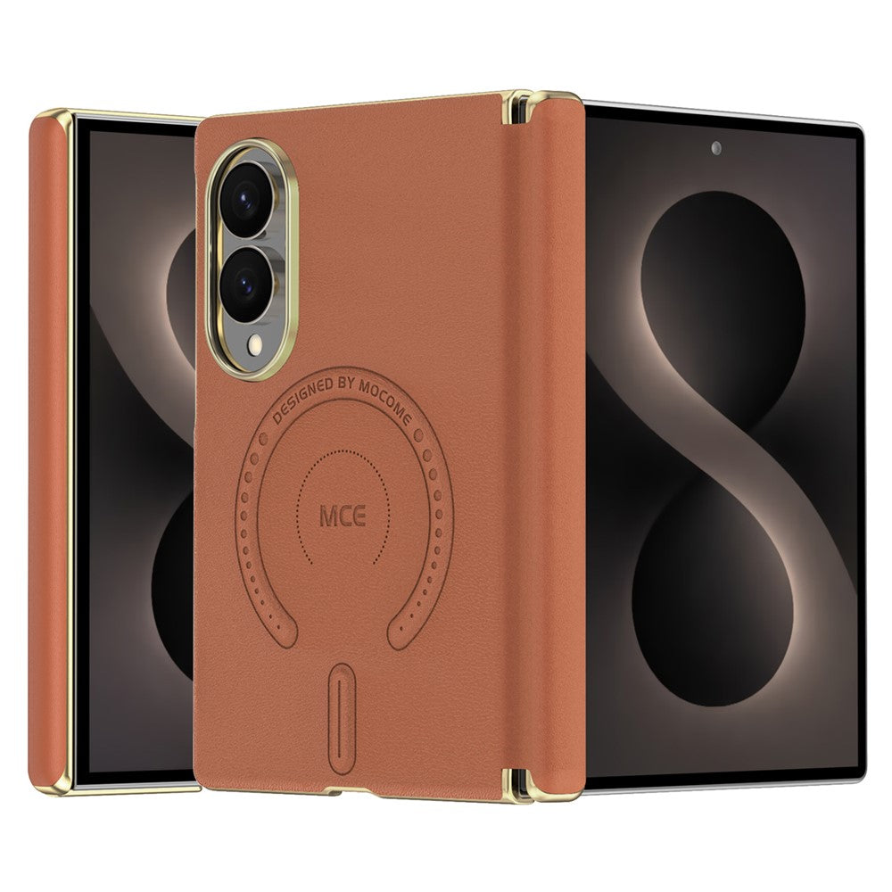 For Samsung Galaxy Z Fold8 Magnetic Case Leather + PC Electroplated Hinge Protection Phone Cover