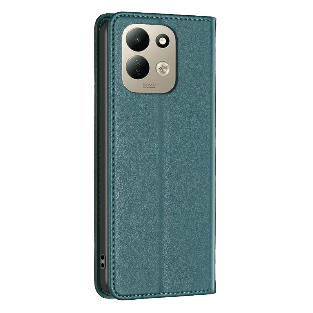 BINFEN COLOR för Xiaomi Redmi 17 5G / Xiaomi Redmi 17 4G Läderfodral BF18 mobilstativ med Kortplatser