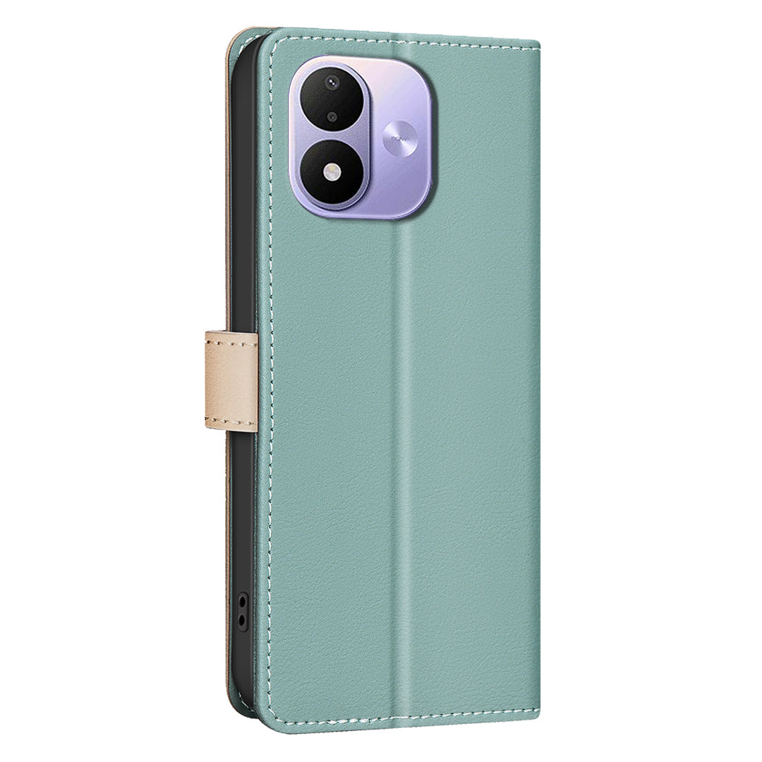BINFEN COLOR for Xiaomi Redmi Note 17 4G (Global) / Note 17 5G (Global) / Note 17 (India / China) 5G Leather Case Splicing Color RFID Blocking Wallet Stand Phone Cover