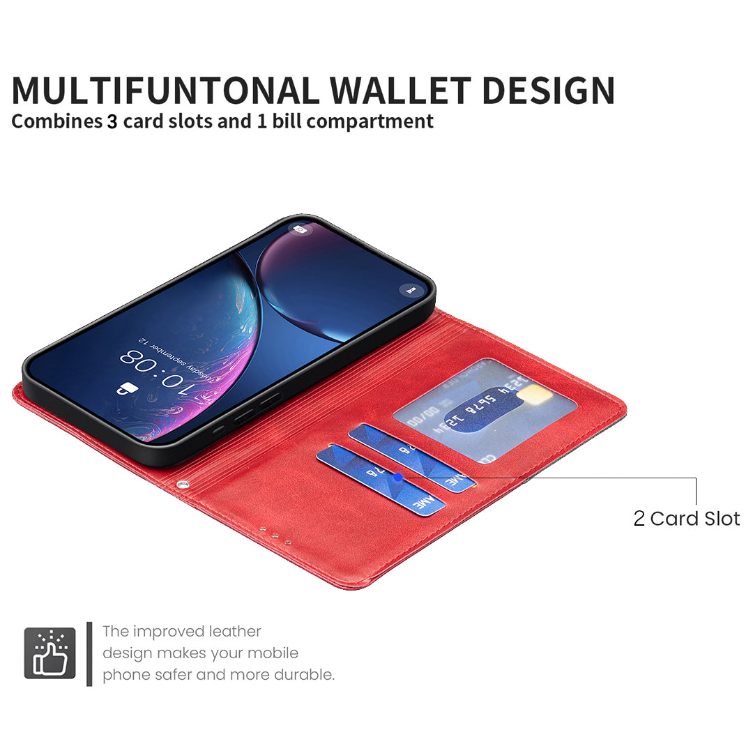 For Xiaomi Redmi Note 17 4G (Global) / Note 17 5G (Global) / Note 17 (India / China) 5G Case Card Slots Geometry Imprint Leather Phone Cover