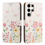 Samsung Galaxy S24 Ultra Skal Mönster Tryckt Plånboksfodral Flip Stand PU Läder Mobilskal med Handledsrem