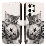Samsung Galaxy S24 Ultra Skal Mönster Tryckt Plånboksfodral Flip Stand PU Läder Mobilskal med Handledsrem