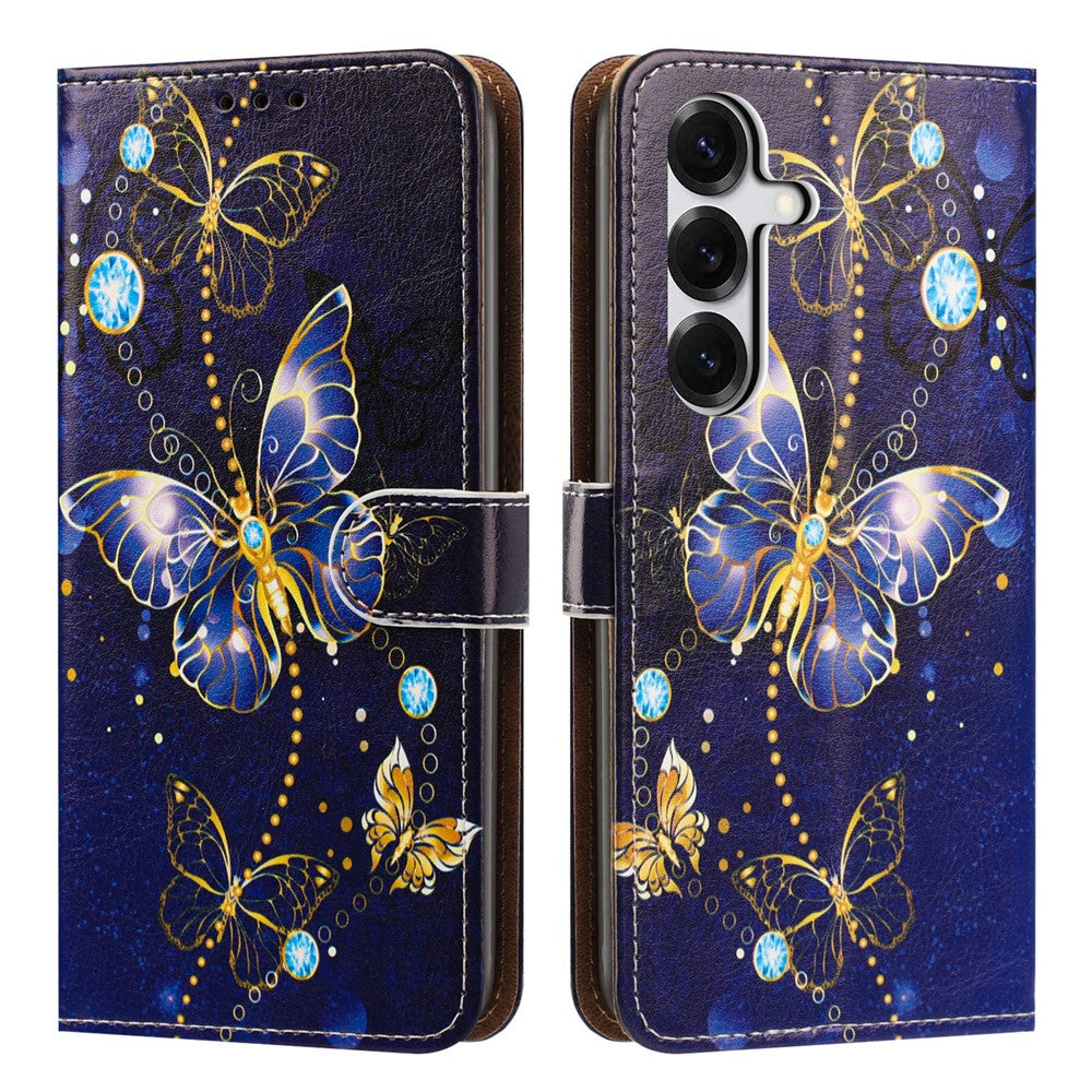 For Samsung Galaxy A35 5G Case Pattern Printed Wallet Flip Stand PU Leather Phone Cover with Wrist Strap