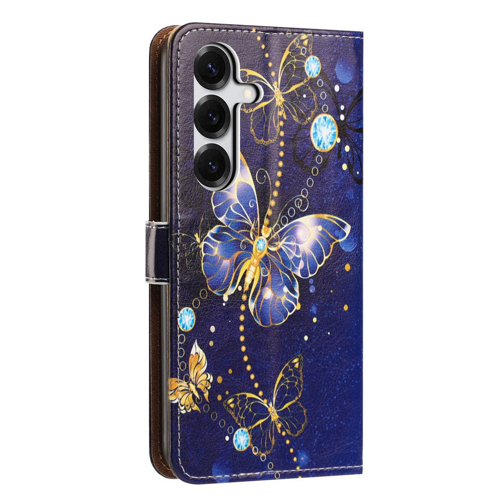 For Samsung Galaxy A35 5G Case Pattern Printed Wallet Flip Stand PU Leather Phone Cover with Wrist Strap