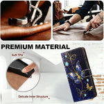 For Samsung Galaxy A35 5G Case Pattern Printed Wallet Flip Stand PU Leather Phone Cover with Wrist Strap