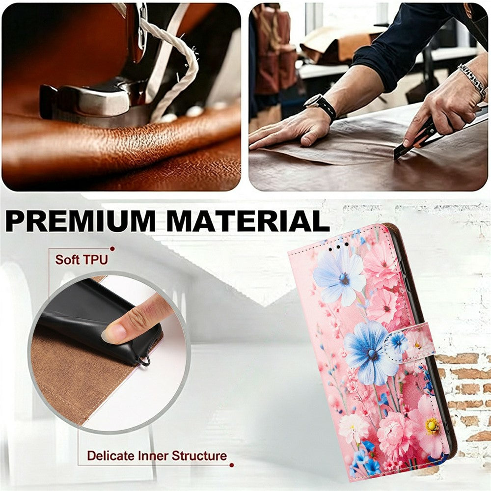 For Xiaomi Redmi Note 15 Pro 5G (Global) Case Pattern Printed Wallet Flip Stand PU Leather Phone Cover with Wrist Strap