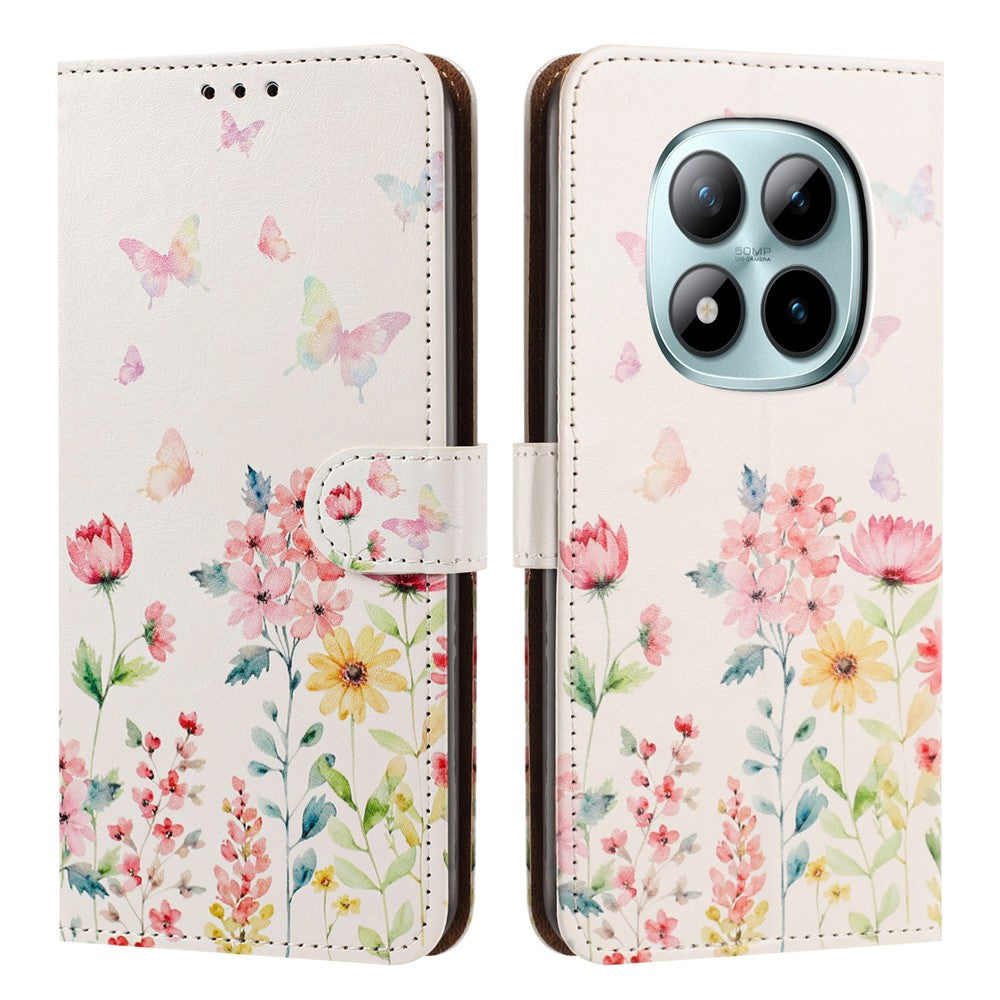 For Xiaomi Redmi Note 15 Pro 5G (Global) Case Pattern Printed Wallet Flip Stand PU Leather Phone Cover with Wrist Strap