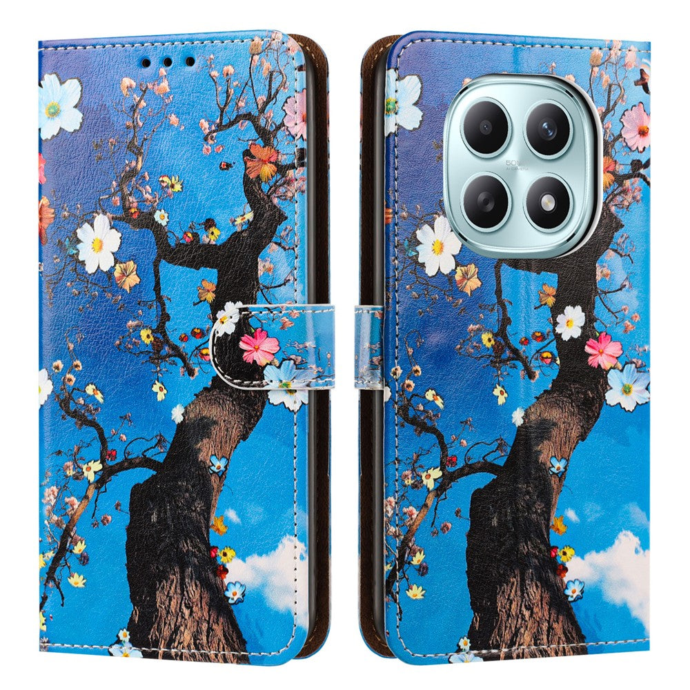 Phone Case For Xiaomi Redmi Note 15 4G (Global) / Note 15 5G (Global) / Poco M8 5G Pattern Printed Wallet Flip Stand PU Leather Cover with Wrist Strap