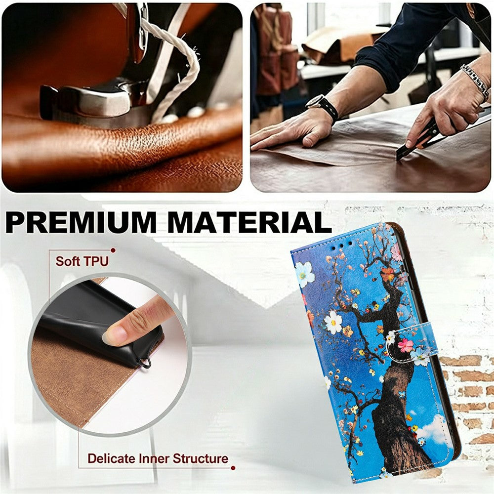 Phone Case For Xiaomi Redmi Note 15 4G (Global) / Note 15 5G (Global) / Poco M8 5G Pattern Printed Wallet Flip Stand PU Leather Cover with Wrist Strap