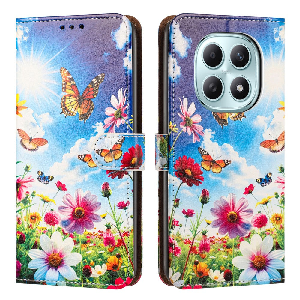 Phone Case For Xiaomi Redmi Note 15 4G (Global) / Note 15 5G (Global) / Poco M8 5G Pattern Printed Wallet Flip Stand PU Leather Cover with Wrist Strap