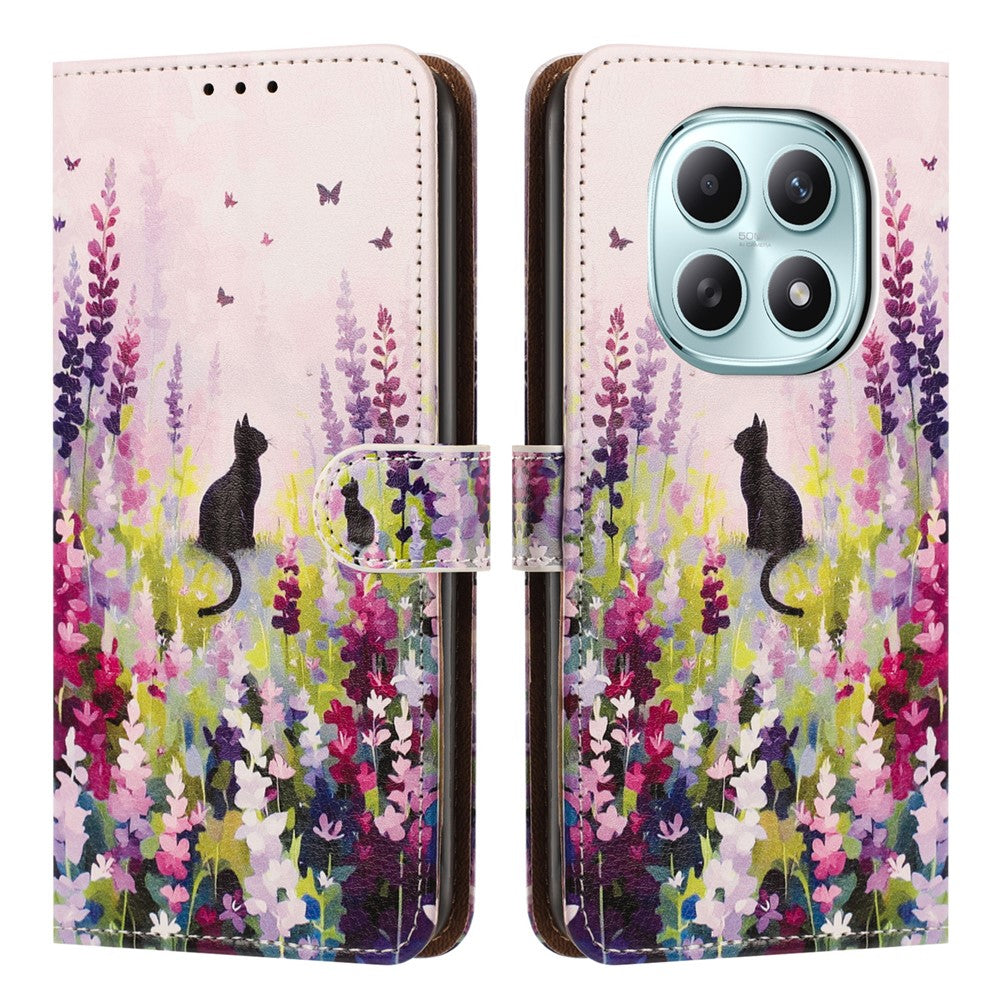 Phone Case For Xiaomi Redmi Note 15 4G (Global) / Note 15 5G (Global) / Poco M8 5G Pattern Printed Wallet Flip Stand PU Leather Cover with Wrist Strap
