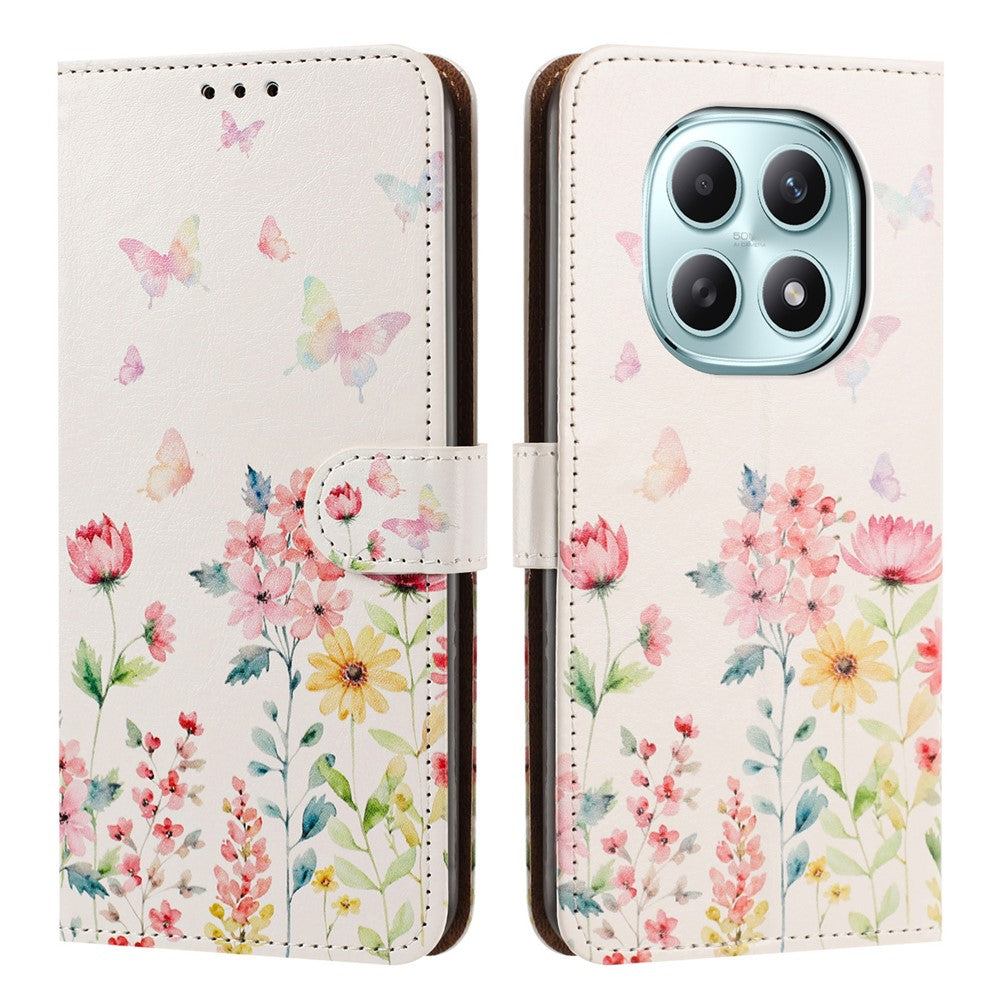 Phone Case For Xiaomi Redmi Note 15 4G (Global) / Note 15 5G (Global) / Poco M8 5G Pattern Printed Wallet Flip Stand PU Leather Cover with Wrist Strap