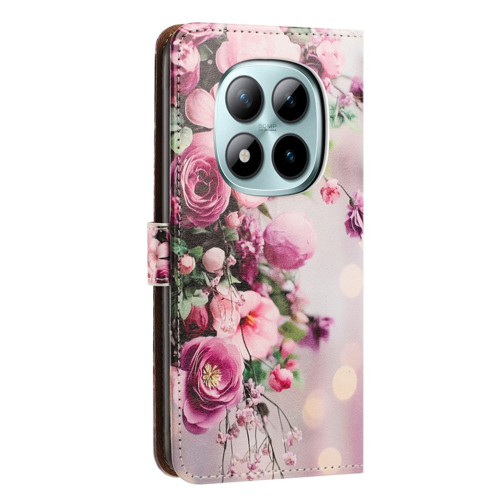 For Xiaomi Redmi Note 15 Pro+ 5G (Global) / Poco M8 Pro 5G Case Pattern Printed Wallet Flip Stand PU Leather Phone Cover with Wrist Strap