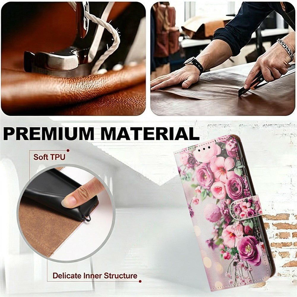 For Xiaomi Redmi Note 15 Pro+ 5G (Global) / Poco M8 Pro 5G Case Pattern Printed Wallet Flip Stand PU Leather Phone Cover with Wrist Strap