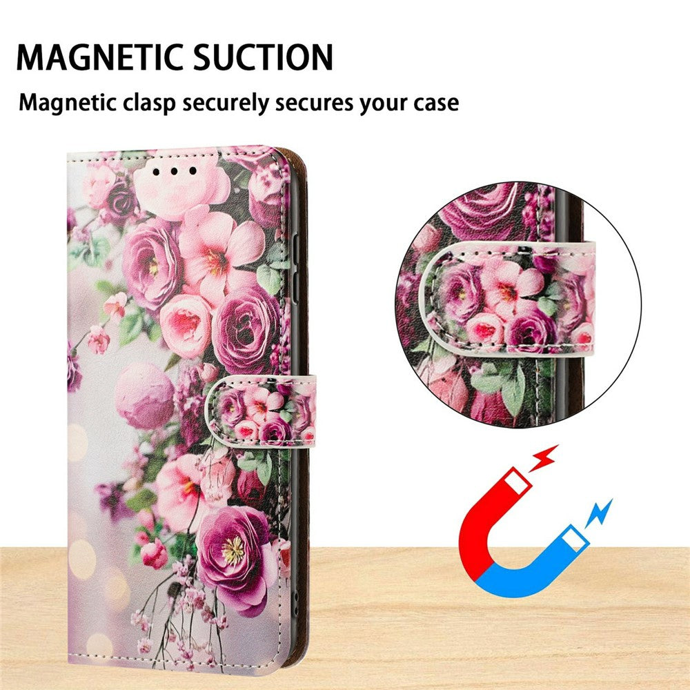 For Xiaomi Redmi Note 15 Pro+ 5G (Global) / Poco M8 Pro 5G Case Pattern Printed Wallet Flip Stand PU Leather Phone Cover with Wrist Strap