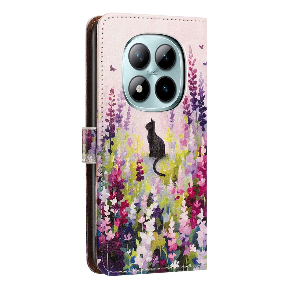 Phone Case For Xiaomi Redmi Note 14 Pro 4G / Note 14 Pro 5G / Poco X7 5G Pattern Printed Wallet Flip Stand PU Leather Cover with Wrist Strap